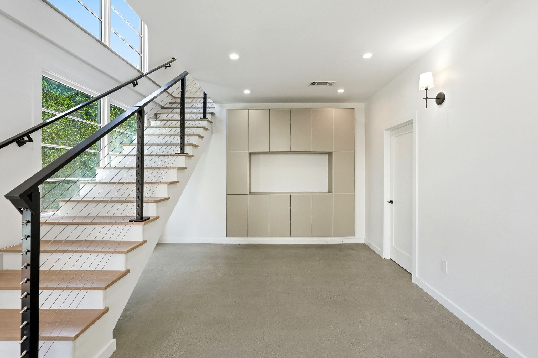 San Vincente ADU kitchen detail with countertops cabinetry and integrated appliances