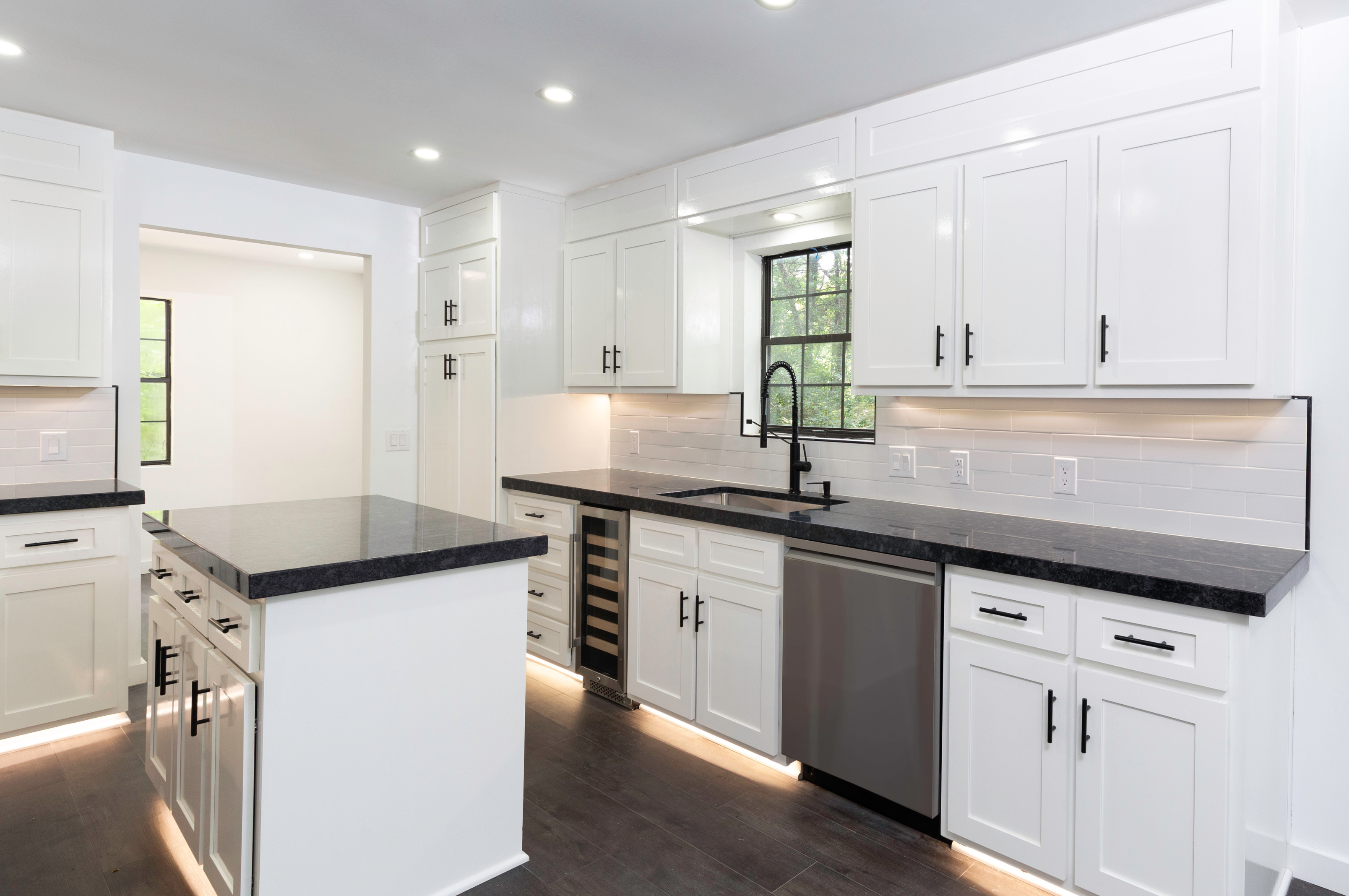 Newcomb Road kitchen with large island and pendant lighting